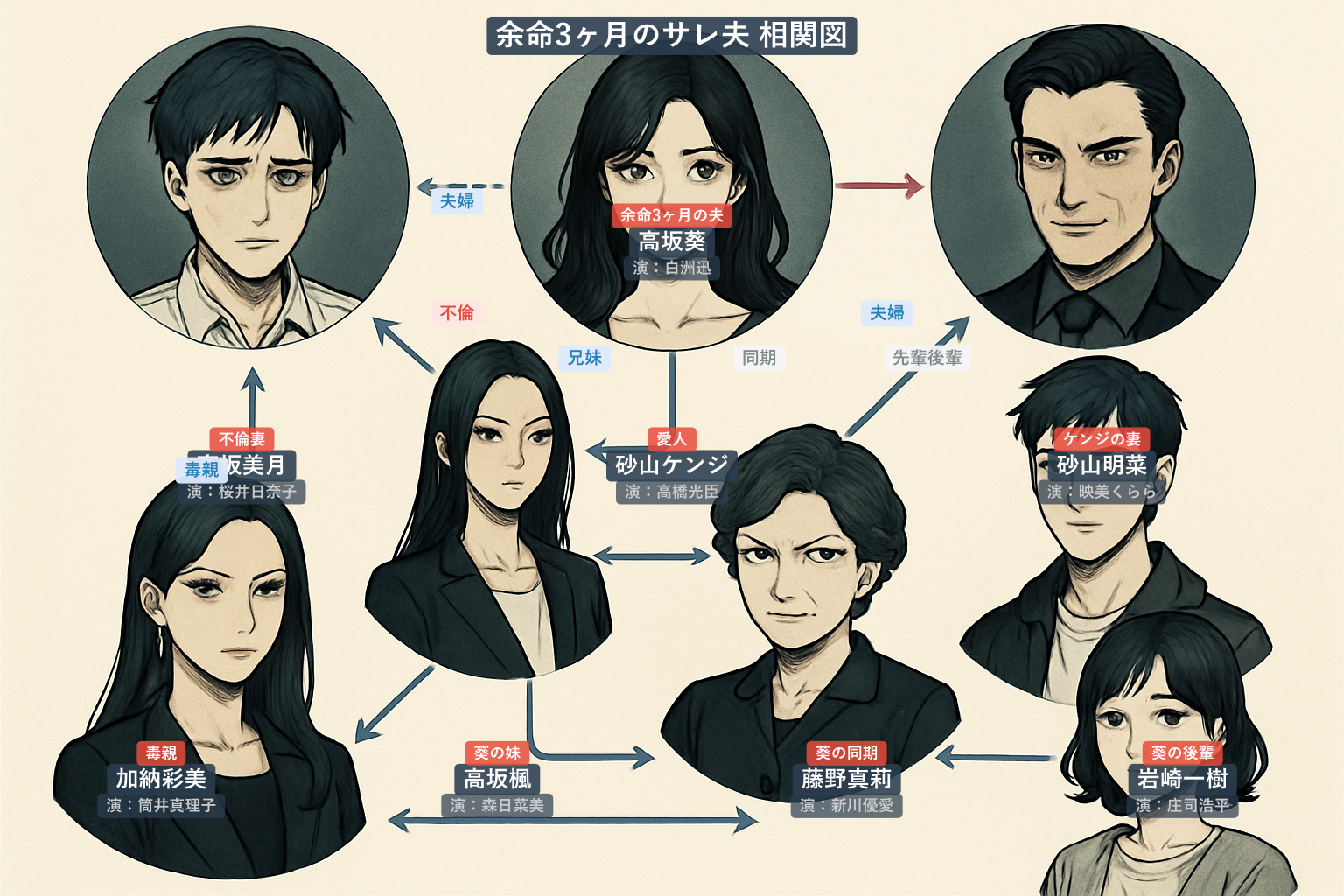 余命3ヶ月のサレ夫 相関図